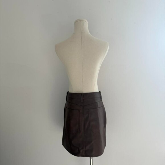 Daze Stash Skirt Faux Leather Mini Skirt | Brown High Waisted| Women’s Size 26 - Picture 5 of 6